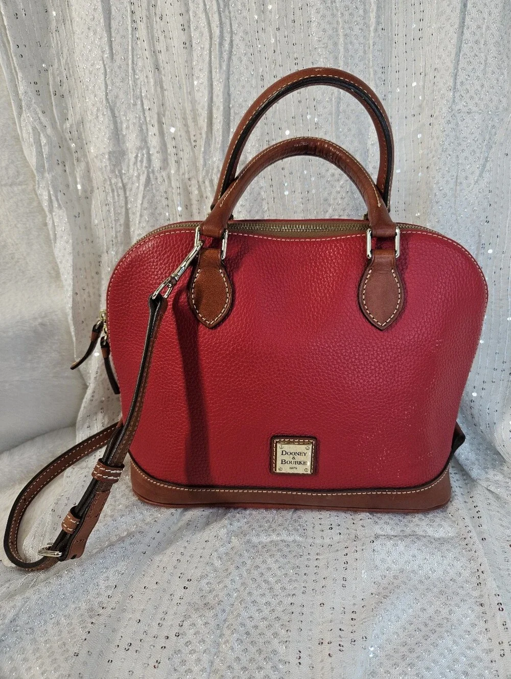 Dooney & Bourke Pebbled Leather Satchel Crossbody Bag